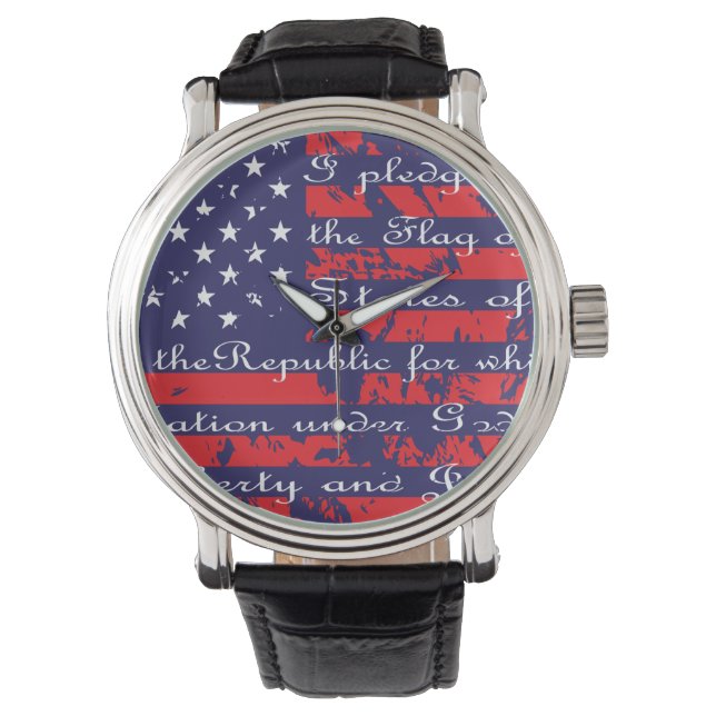 Toezegging van de Amerikaanse vlag Horloge (Voorkant)
