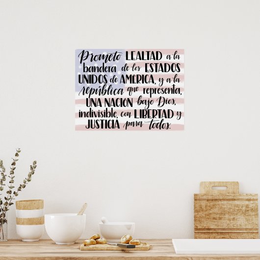 Toezegging van het recht in het Spaans Poster (Keuken)