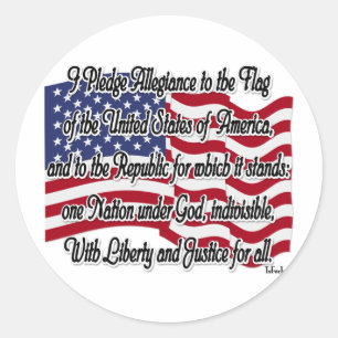Toezegging van legitiem met Amerikaanse vlag Ronde Sticker