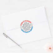 Toezegging van legitiem recht ronde sticker (Envelop)