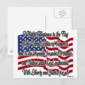 Toezegging van legitimering met Amerikaanse vlag Briefkaart (Voorkant / Achterkant)