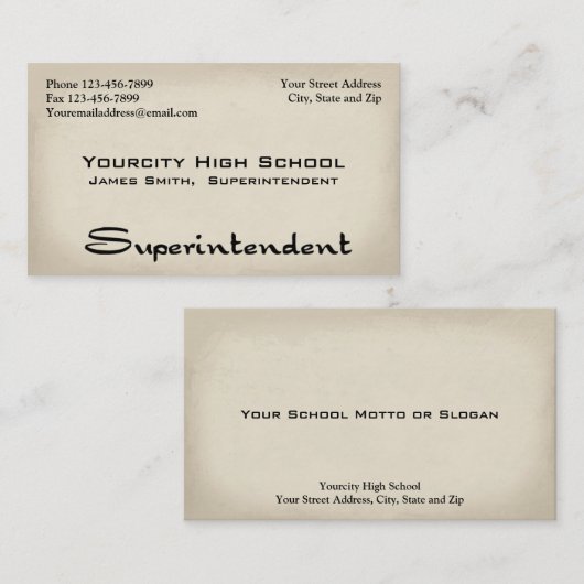 toezichthoudend Visitekaartje (Voorkant / Achterkant)