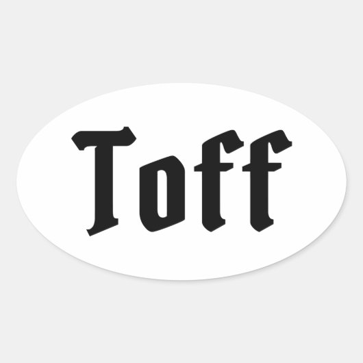 Toff Ovale Sticker (Voorkant)