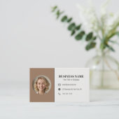 Toffee Brown QR Code Foto Afspraak Architect Visitekaartje (Staand voorkant)