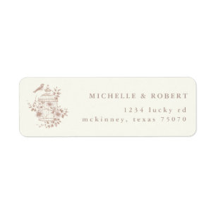 Toffee Chinoiserie Bloem Motief Retour Adres Label