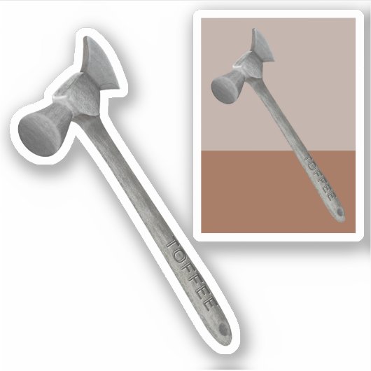 Toffee hamer illustratie sticker (Voorkant)