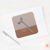 Toffee hamer illustratie vierkante sticker (Envelop)