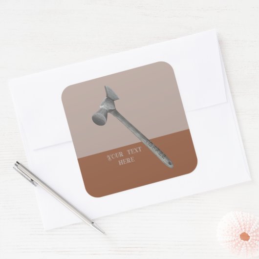 Toffee hamer illustratie vierkante sticker (Envelop)