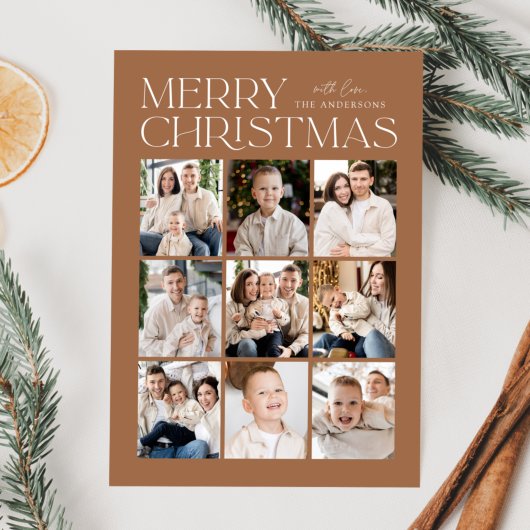 Toffee Modern Kerstmis 9 Fotocollage Feestdagenkaart