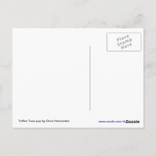 Toffee Toon Pup Briefkaart (Achterkant)