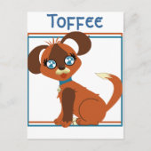 Toffee Toon Pup Briefkaart (Voorkant)