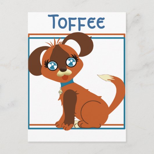 Toffee Toon Pup Briefkaart (Voorkant)