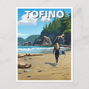Tofino Canada Surfer op het strand Briefkaart