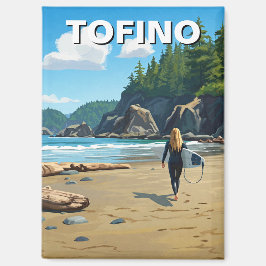 Tofino Canada Surfer op het strand Magneet