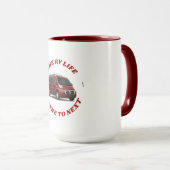 Tofino mok met maroon-gekleurd tussenvoegsel (Voorkant rechts)