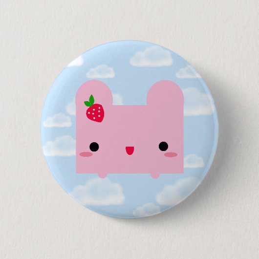 Tofu Bunny Ronde Button 5,7 Cm (Voorkant)