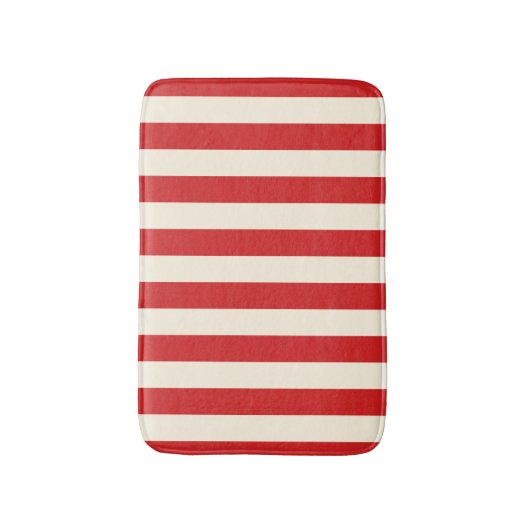 Tofu Cream Postbox Rode strepen Badmat (Voorkant Verticaal)