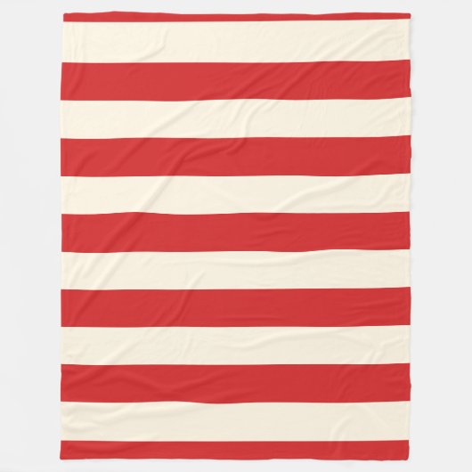 Tofu Cream Postbox Rode strepen Fleece Deken (Voorkant)