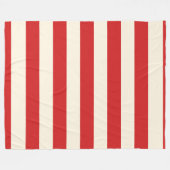 Tofu Cream Postbox Rode strepen Fleece Deken (Voorkant (Horizontaal))