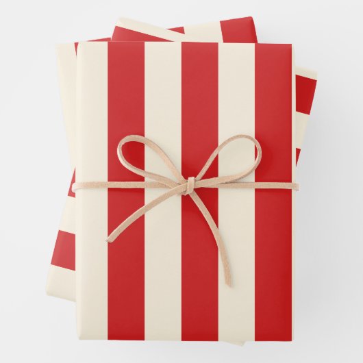 Tofu Cream Postbox Rode strepen Inpakpapier Vel (In situ)