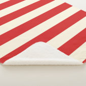 Tofu Cream Postbox Rode strepen Sherpa Deken (3/4)