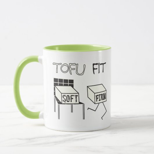 Tofu Fit Grappig Running Tofu Soy thema Mok (Links)
