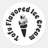 Tofu gearomatiseerde ijskap ronde sticker (Voorkant)