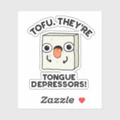 Tofu. Het zijn Tongue Depressors Funny Food Pun Sticker (Vel)