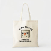 Tofu. Het zijn Tongue Depressors Funny Food Pun Tote Bag (Voorkant)