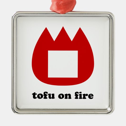 📛 tofu in brand metalen ornament (Voorkant)