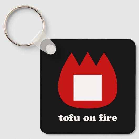 📛 tofu in brand sleutelhanger (Voorkant)