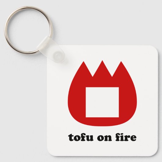 📛 tofu in brand sleutelhanger (Voorkant)
