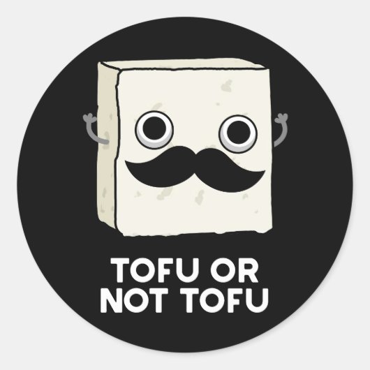 Tofu Of Niet Tofu Grappige Shakespeare Pun Donker  Ronde Sticker (Voorkant)