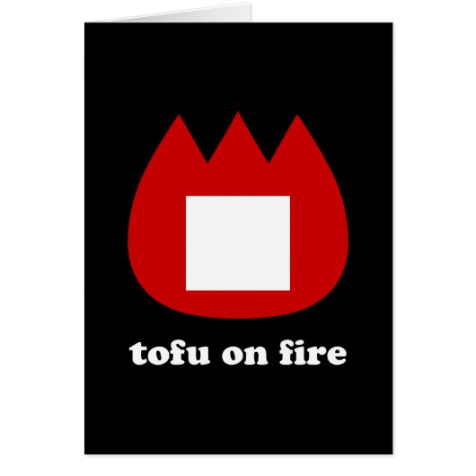 📛 tofu op vuur wenskaart (Voorkant)