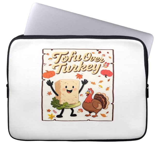 Tofu over Turkije Classic T-shirt Laptop Sleeve (Voorkant)