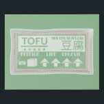 Tofu Pop art food verpakking Imitatie Canvas Print<br><div class="desc">Een pop art vector stijl illustratie van een pakket van tofu. Dit zou een cool ontwerp zijn voor iemand die veganistisch,  vegetarisch of gewoon van tofu houdt. De Japanse karakters op dit ontwerp lezen tofu. Het label spreekt over de gezondheidsvoordelen van tofu,  waaronder eiwitten en niet-GMO-soja.</div>