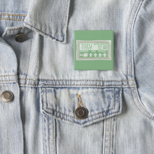 Tofu Pop art food verpakking Vierkante Button 5,1 Cm (In situ)