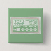 Tofu Pop art food verpakking Vierkante Button 5,1 Cm (Voorkant)