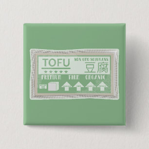 Tofu Pop art food verpakking Vierkante Button 5,1 Cm