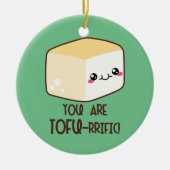 Tofu-rijke Emoji Keramisch Ornament (Voorkant)