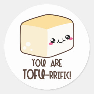 Tofu-rijke Emoji Ronde Sticker
