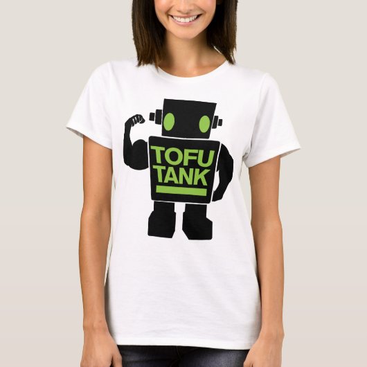Tofu-tank met vegetarische androïde t-shirt (Voorkant)