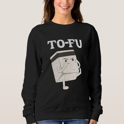 tofu   text  pun  wordplay  food  kung fu  vegan trui (Voorkant)