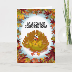 Tofu-Thanksgiving Turkije Feestdagen Kaart
