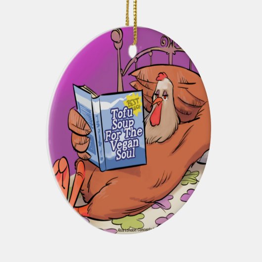 Tofu Vegan Soul Funny Keramisch Ornament (Rechts)