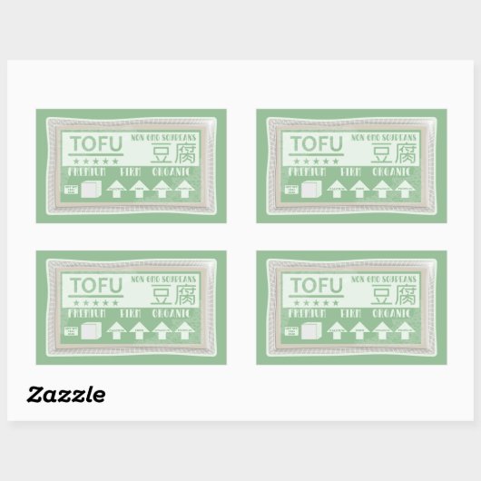 Tofu Vegan Vegetarisch eten Rechthoekige Sticker (Vel)