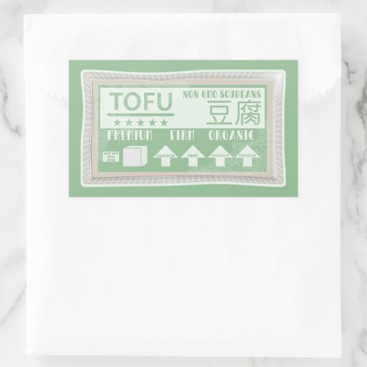 Tofu Vegan Vegetarisch eten Rechthoekige Sticker (Tas)
