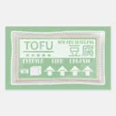 Tofu Vegan Vegetarisch eten Rechthoekige Sticker (Voorkant)