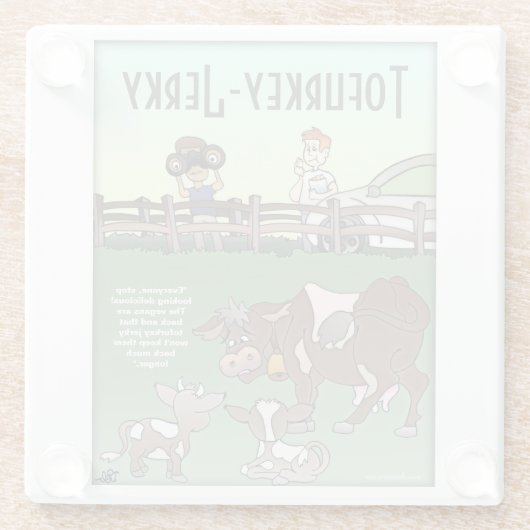 Tofurkey Jerky Glass Onderzetter Glazen Onderzetter (Achterkant)