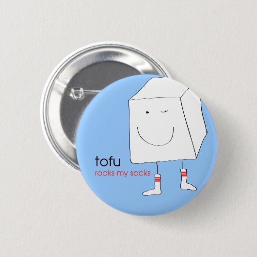 TofuRocksbluebackground.ai Ronde Button 5,7 Cm (Voorkant /achterkant)